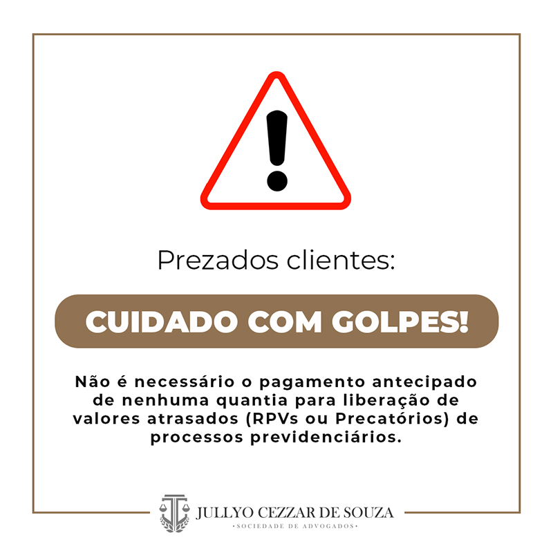 Cuidado com o golpe